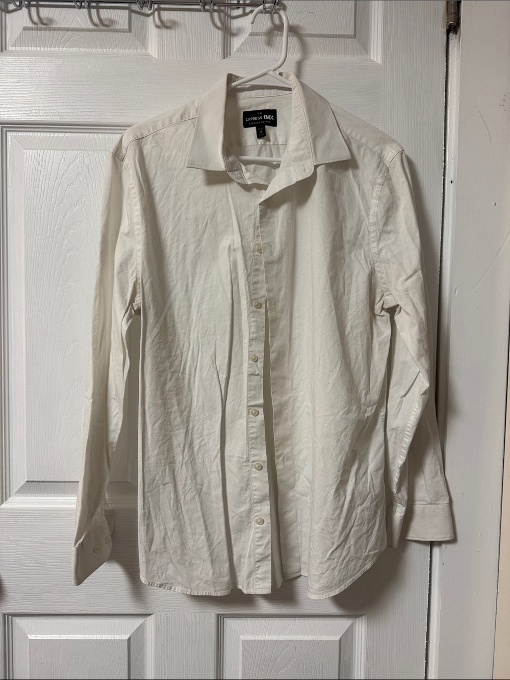 Express Men's White Button-Up Dress Shirt